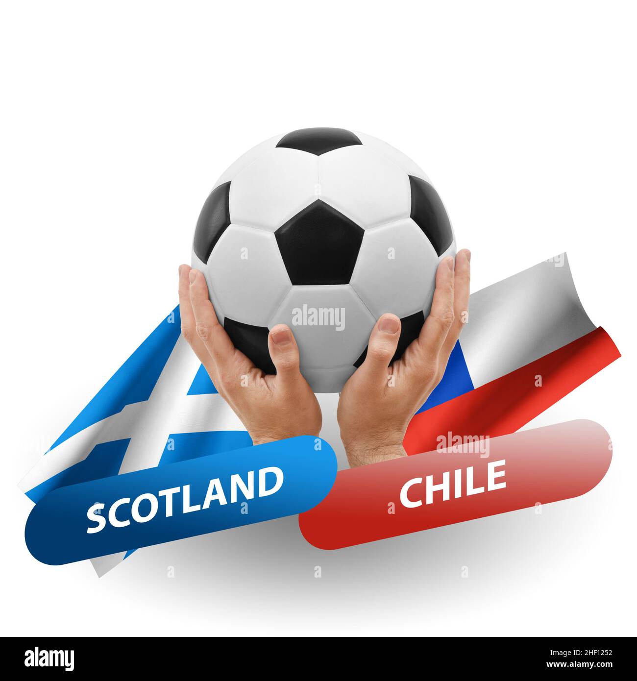 Soccer football competition match, national teams scotland vs chile Stock Photo