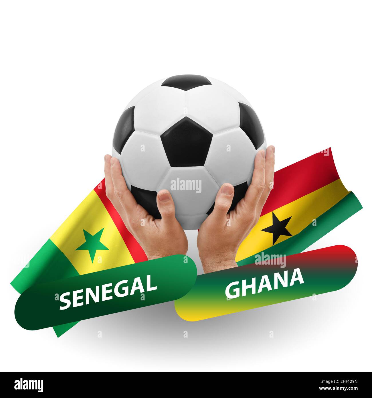 Soccer football competition match, national teams senegal vs ghana Stock Photo