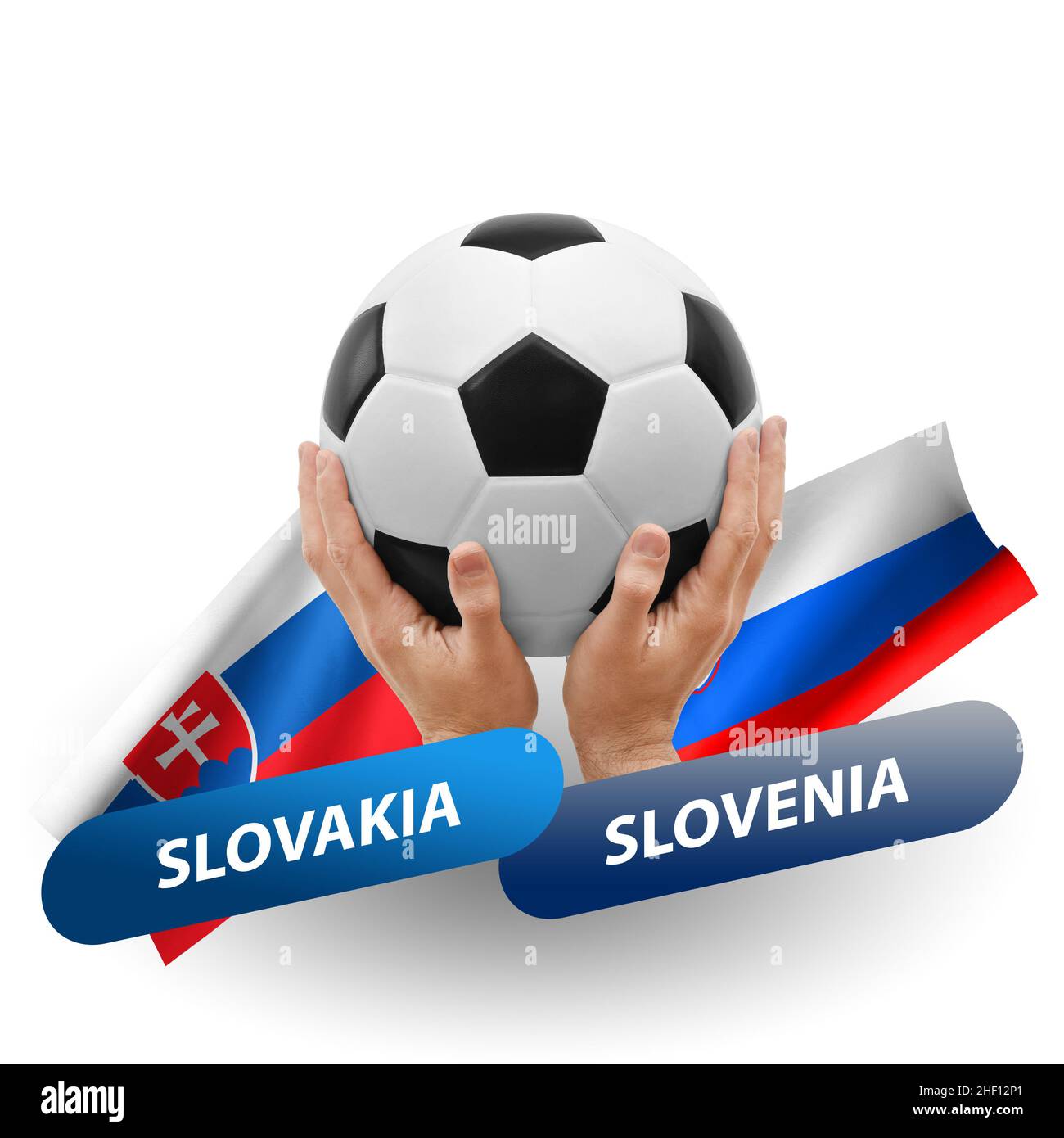 Soccer football competition match, national teams slovakia vs slovenia