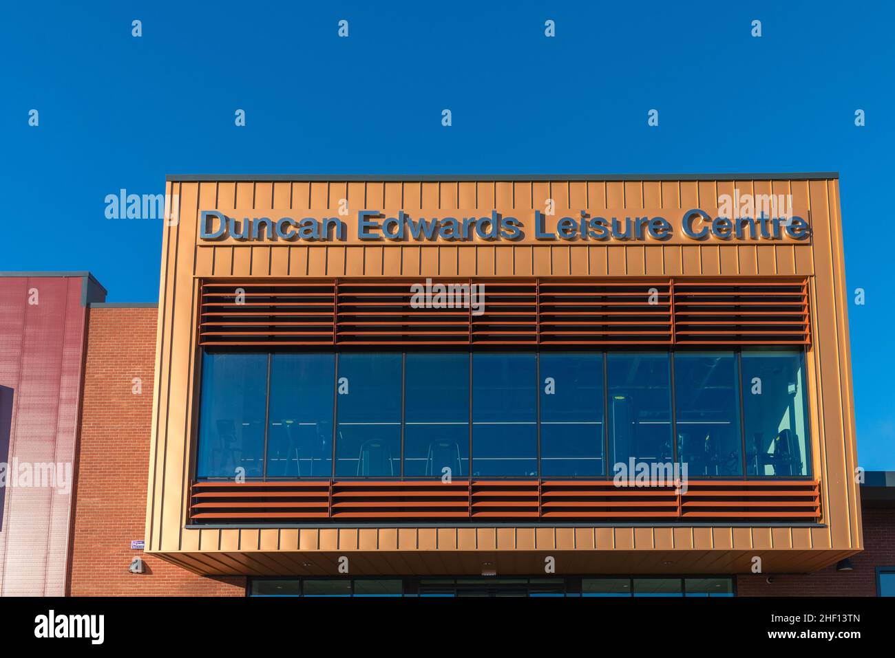 The newly built Duncan Edwards Leisure Centre in Dudley, West Midlands which opened on 24 January 2022 Stock Photo
