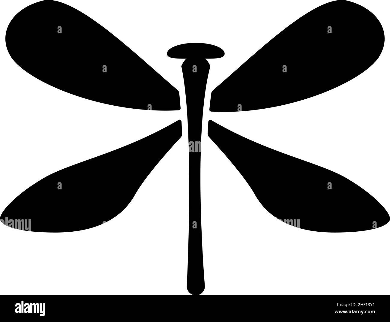 Dragonfly Insect Glyph Icon Vector Stock Vector