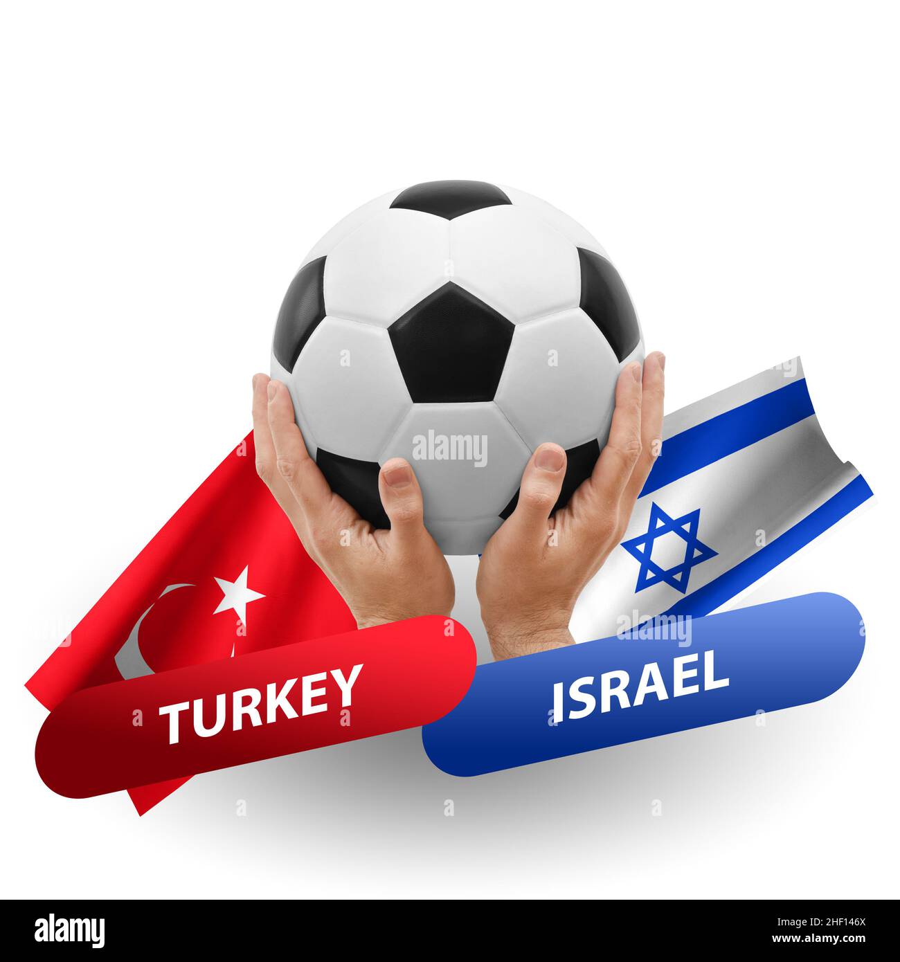 Soccer football competition match, national teams turkey vs israel Stock Photo