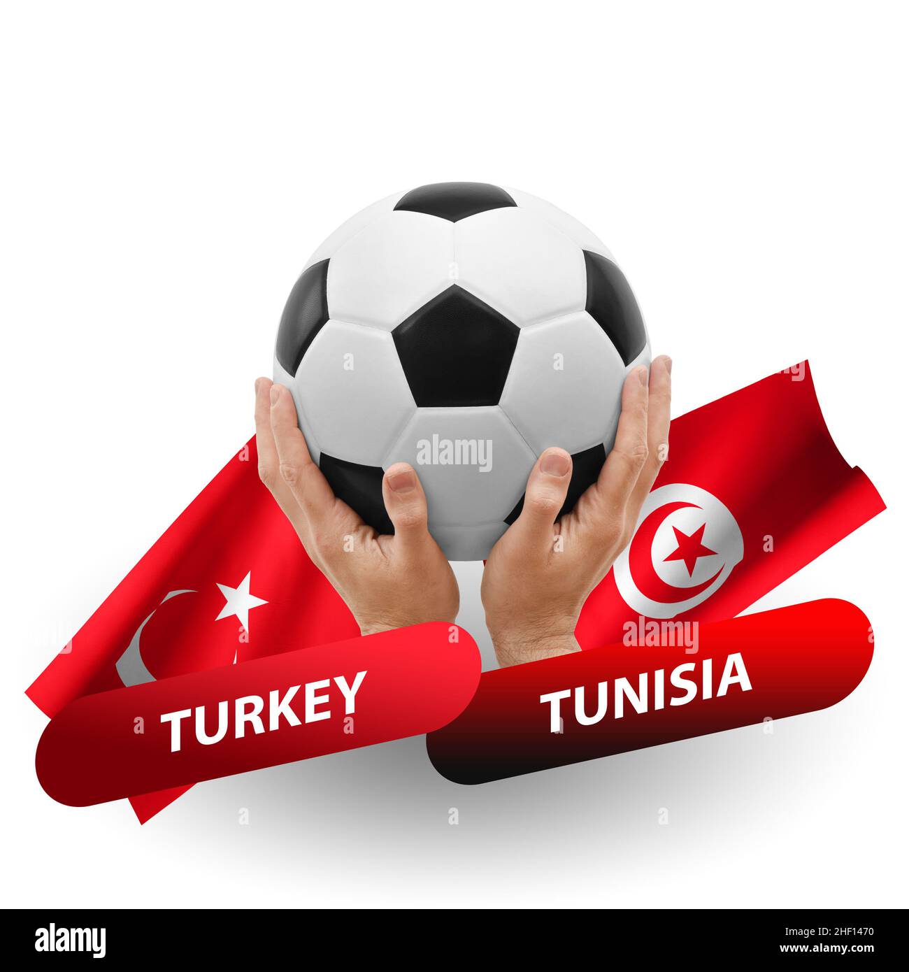 Soccer football competition match, national teams turkey vs tunisia