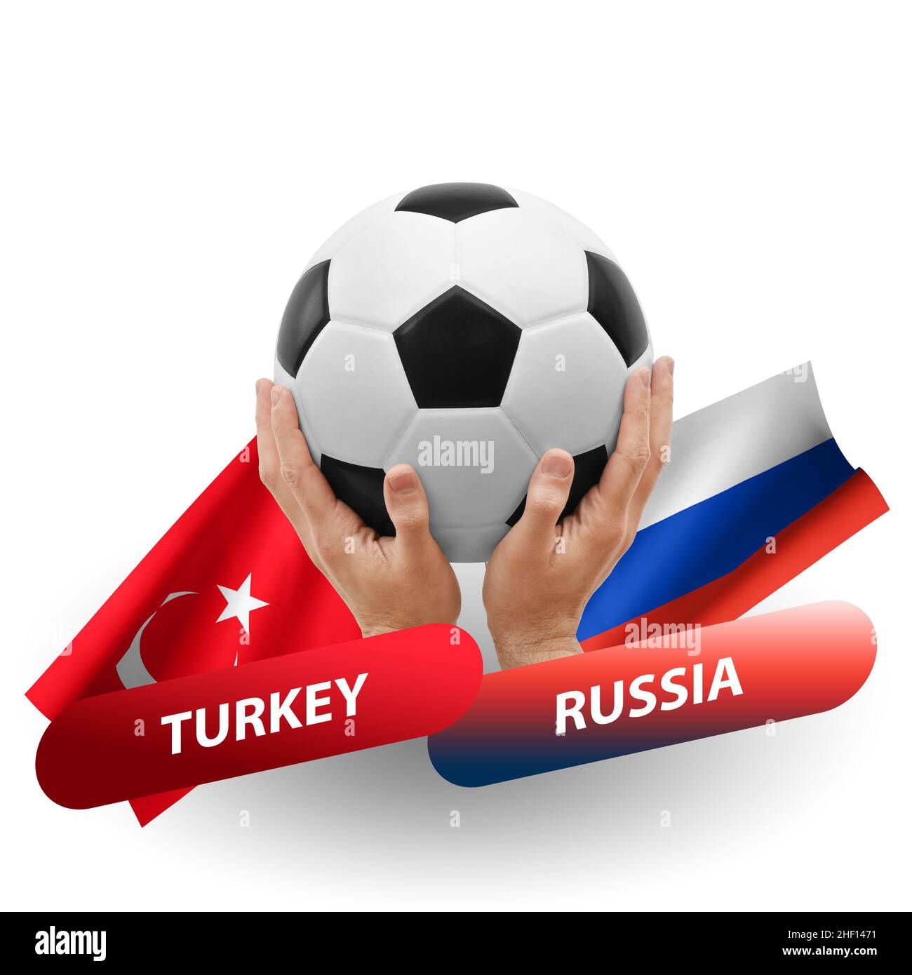 Soccer football competition match, national teams turkey vs russia Stock Photo