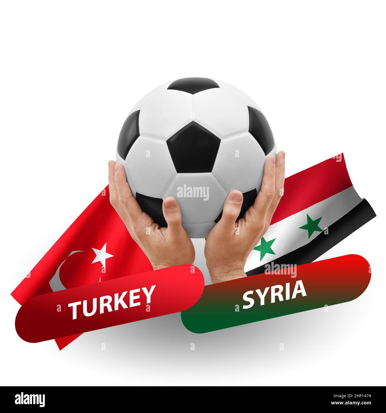 Soccer football competition match, national teams turkey vs syria Stock
