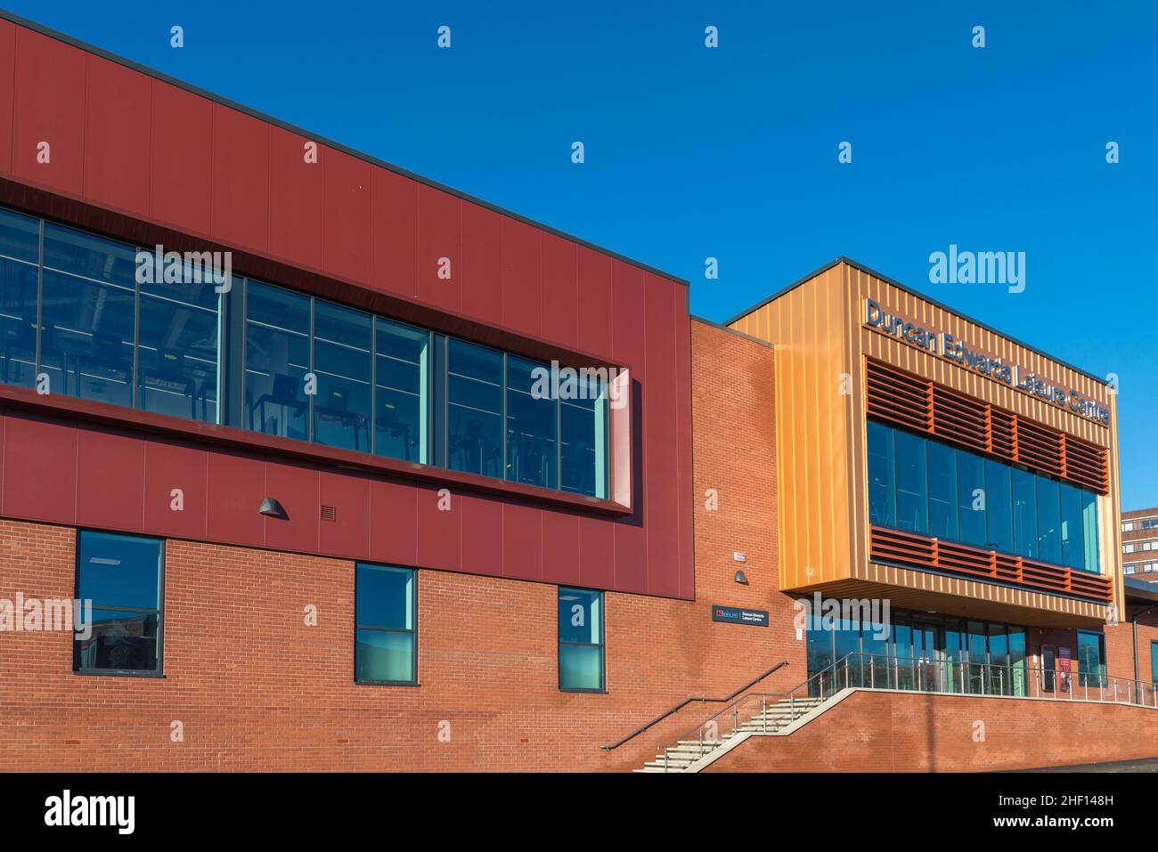 The newly built Duncan Edwards Leisure Centre in Dudley, West Midlands which opened on 24 January 2022 Stock Photo