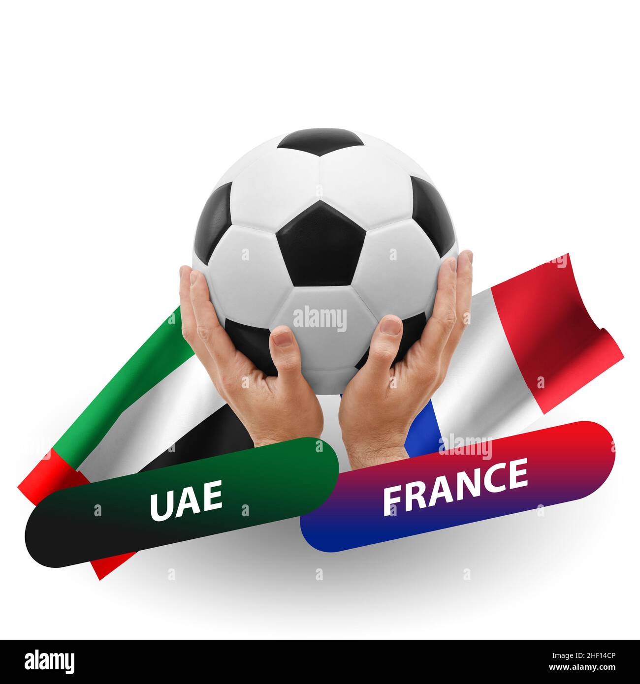 Soccer football competition match, national teams uae vs france Stock Photo