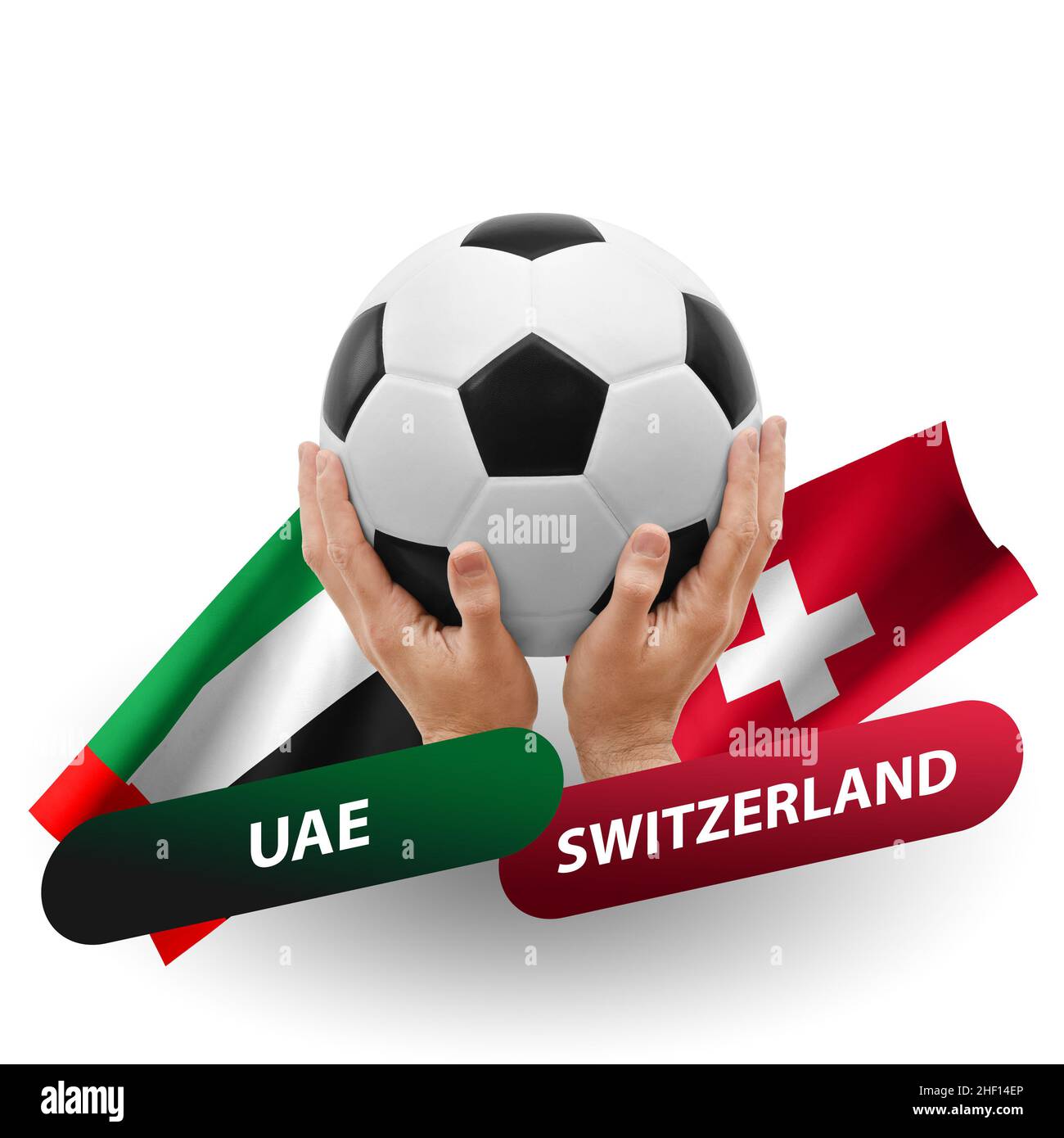Soccer football competition match, national teams uae vs switzerland Stock Photo