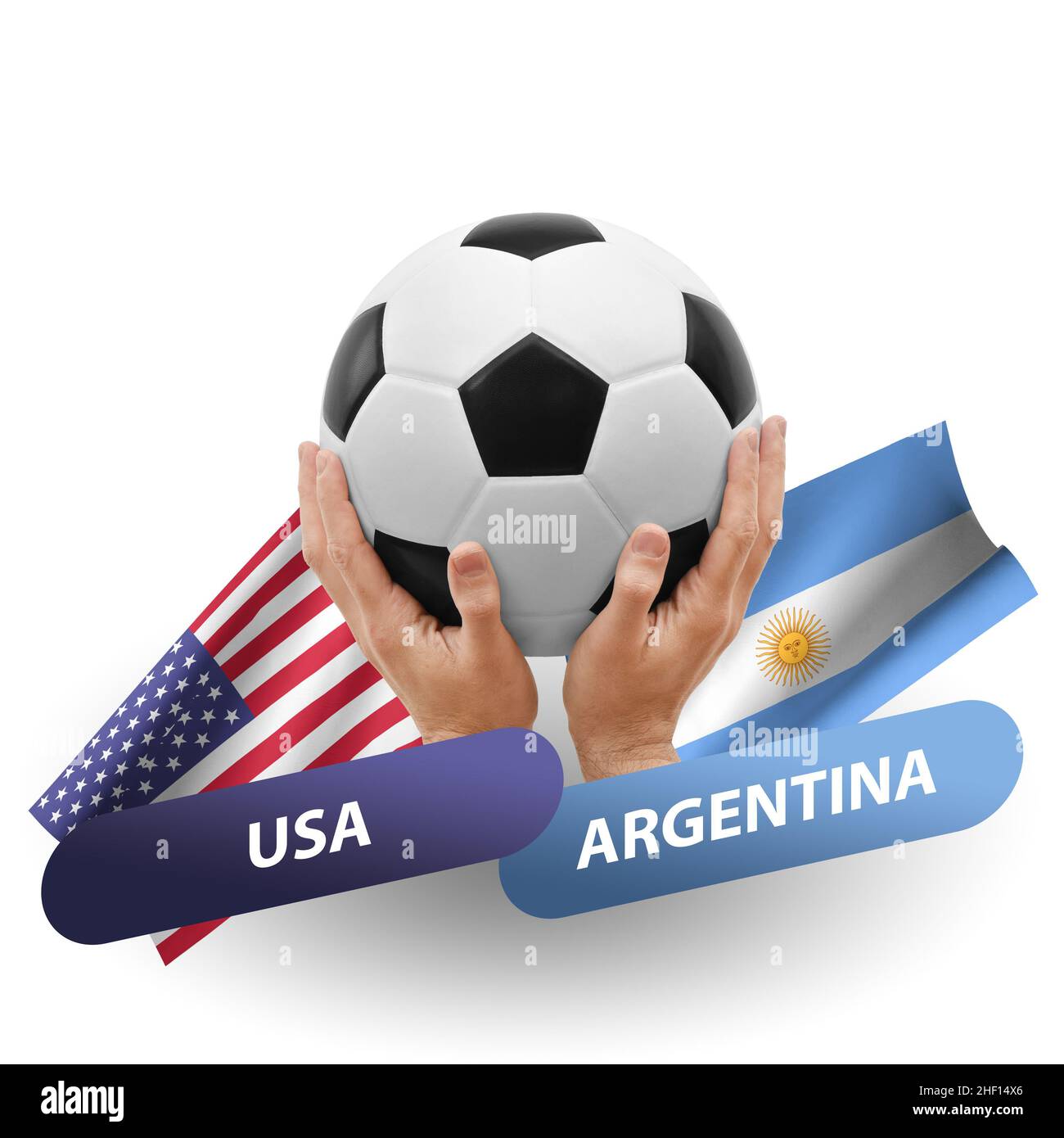 Soccer football competition match, national teams usa vs argentina