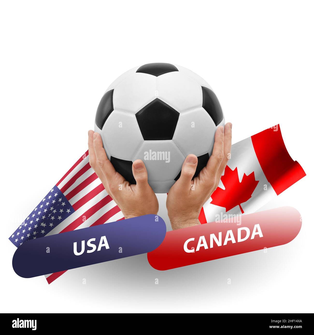 Soccer football competition match, national teams usa vs canada Stock