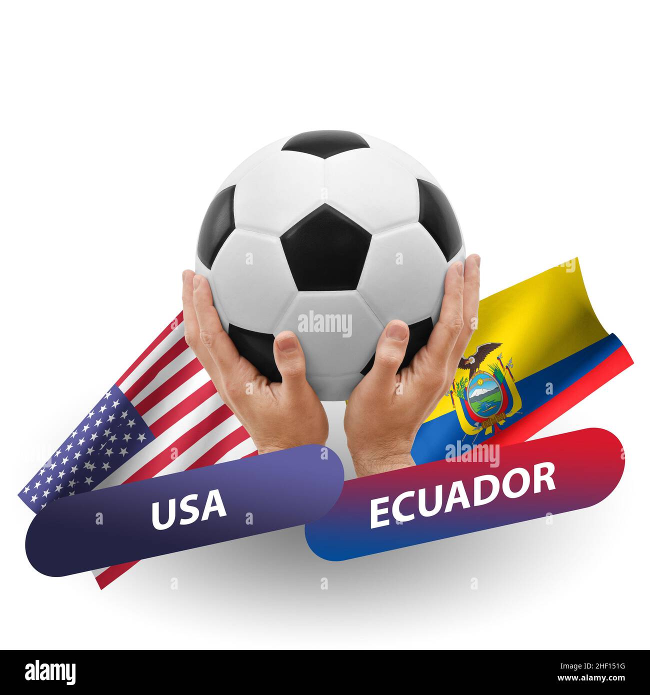 Soccer football competition match, national teams usa vs ecuador Stock Photo