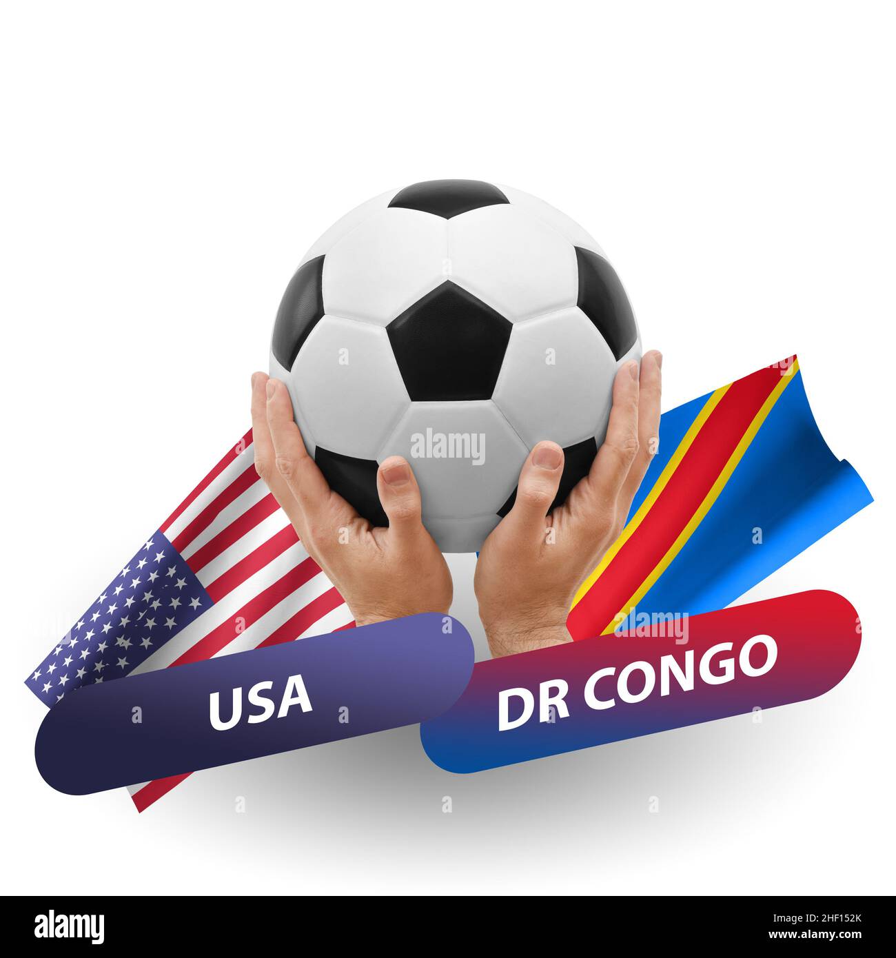 Soccer football competition match, national teams usa vs dr congo Stock Photo