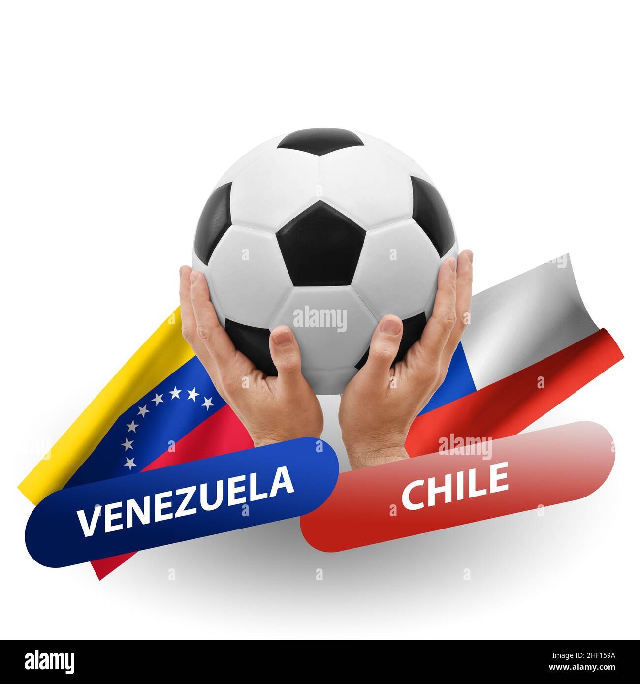 Soccer football competition match, national teams venezuela vs chile
