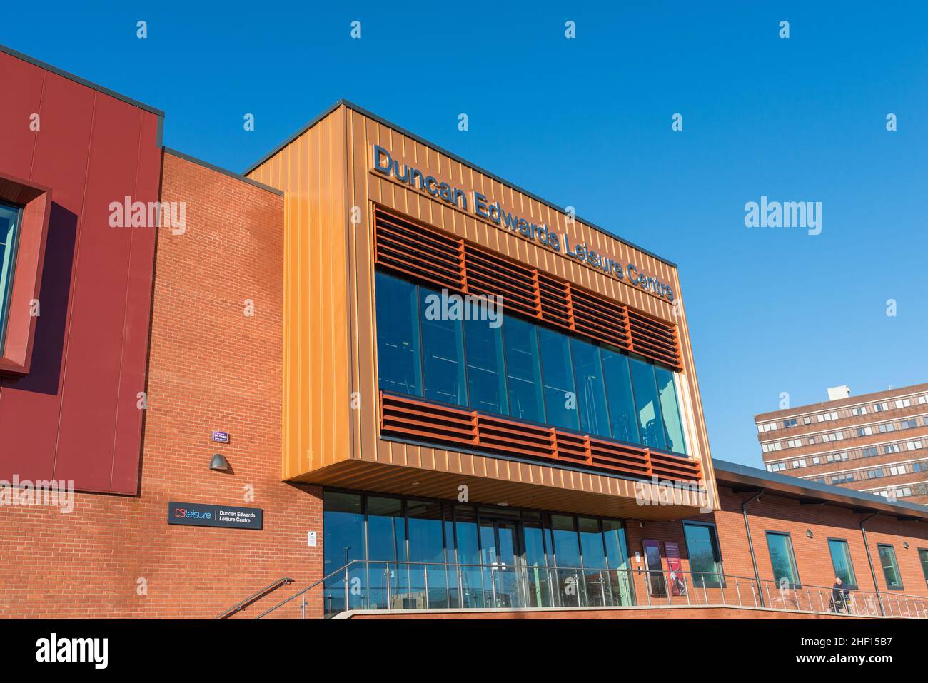 The newly built Duncan Edwards Leisure Centre in Dudley, West Midlands which opened on 24 January 2022 Stock Photo