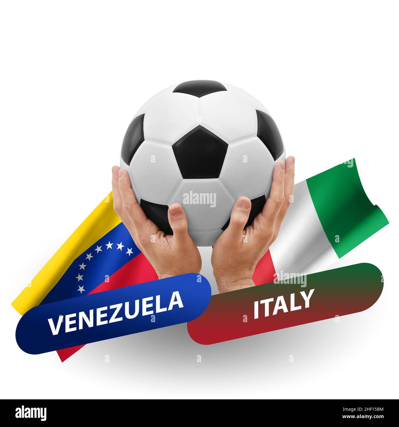 Soccer football competition match, national teams venezuela vs italy