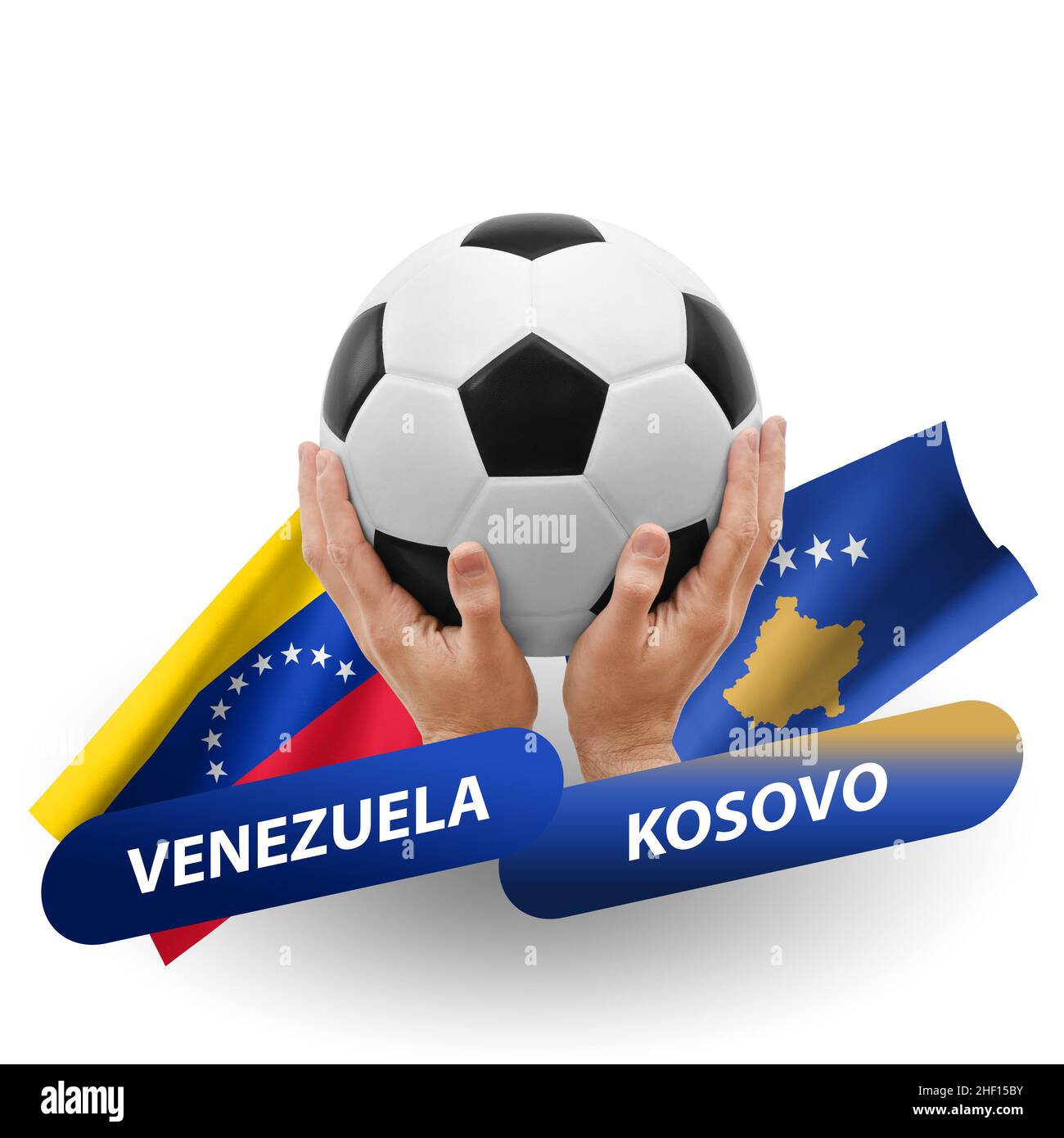 Soccer football competition match, national teams venezuela vs kosovo
