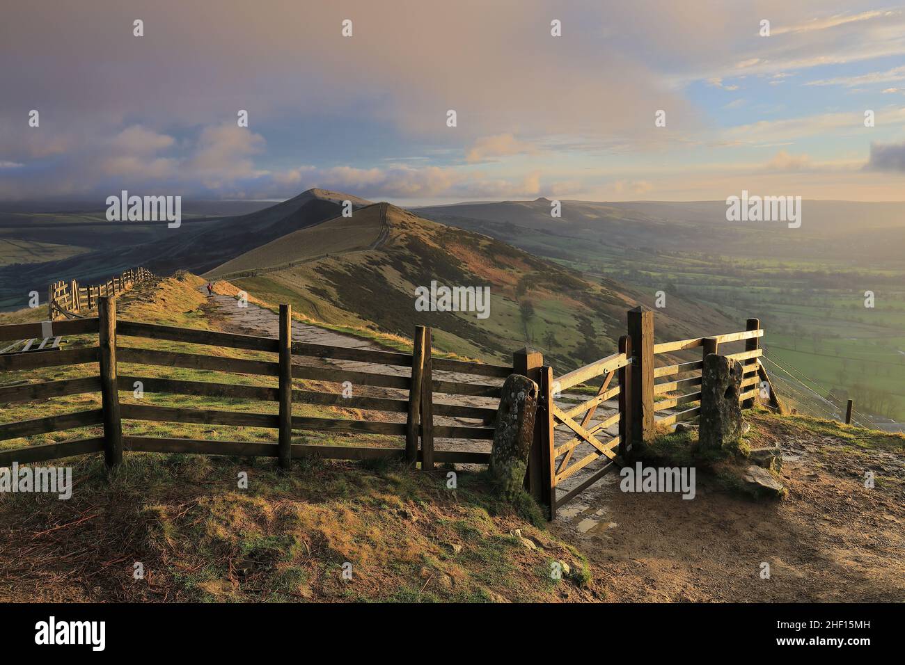 Mam Tor, in the High Peak area of thePeak District National Park, UK Stock Photo