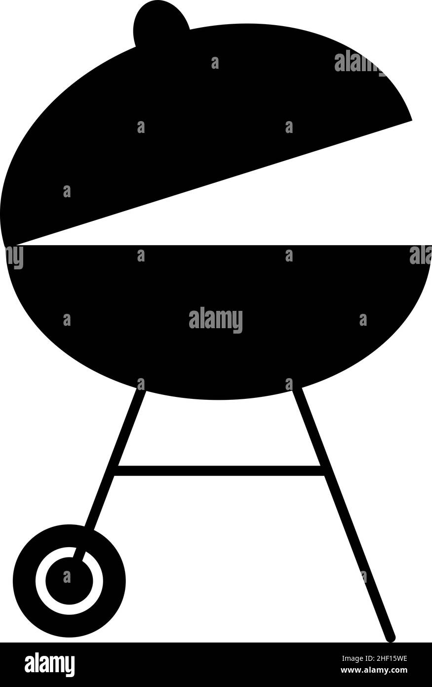 Barbeque Grill Glyph Icon Vector Stock Vector