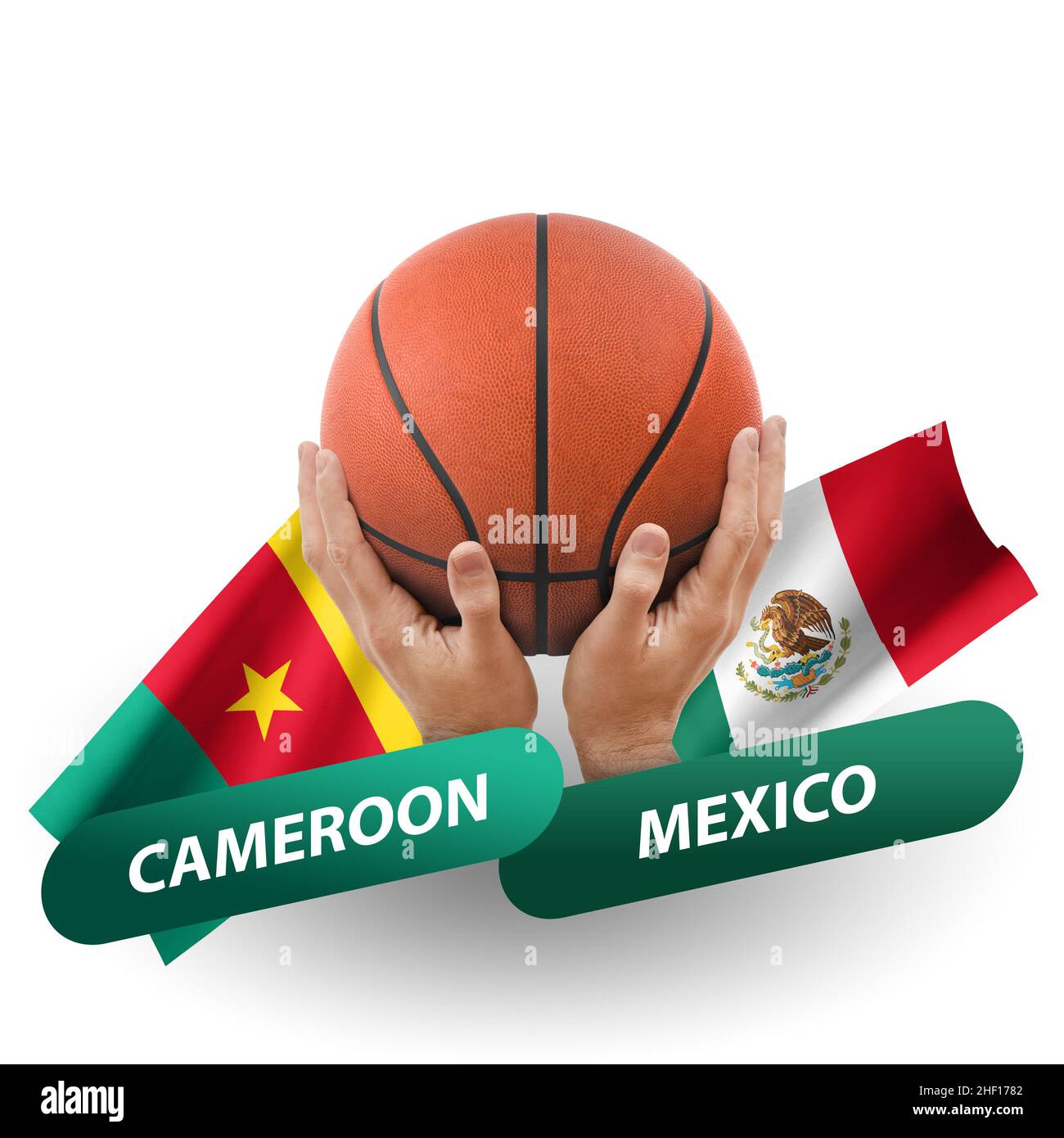 Basketball competition match, national teams cameroon vs mexico Stock