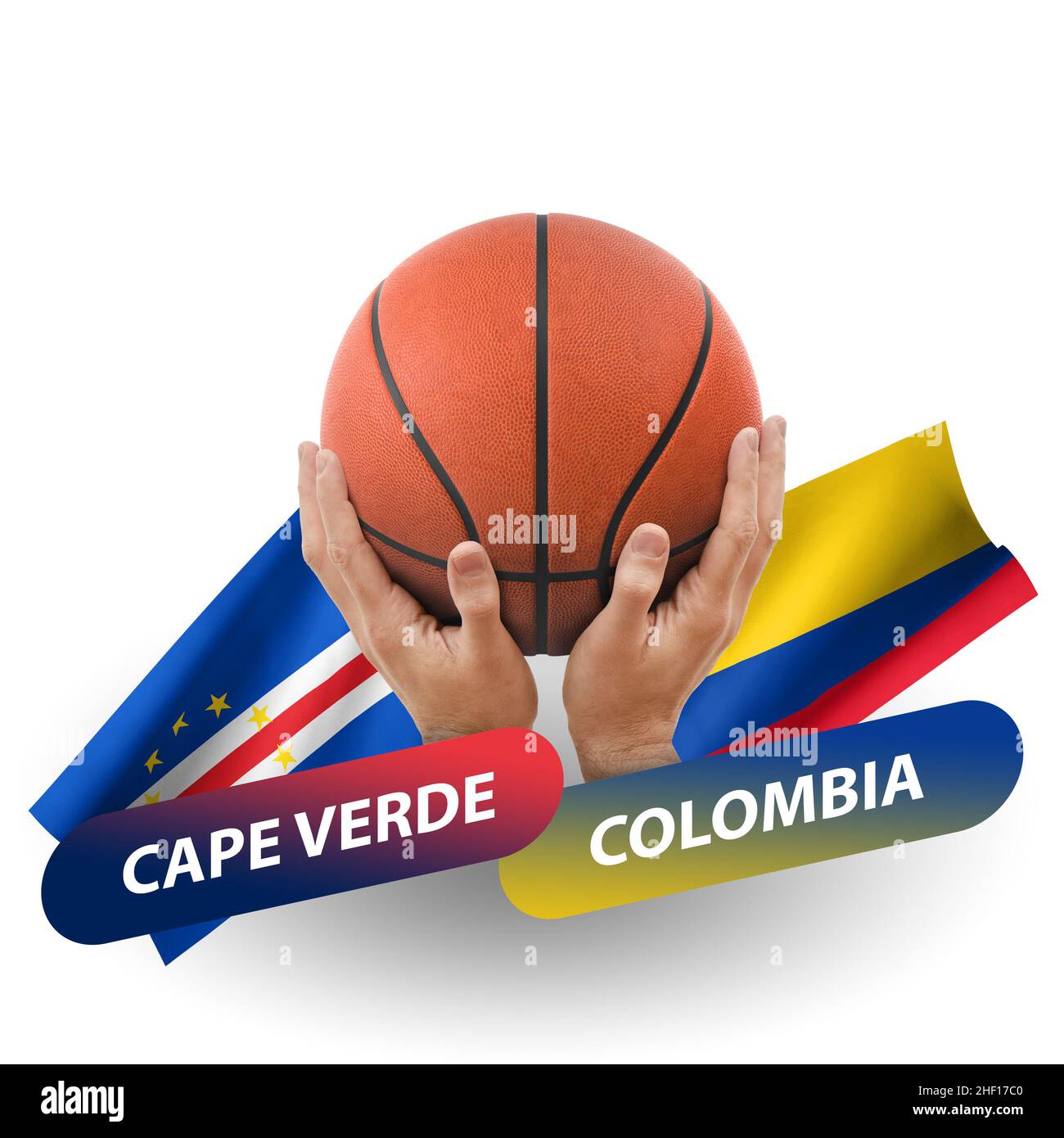 Basketball competition match, national teams cape verde vs colombia