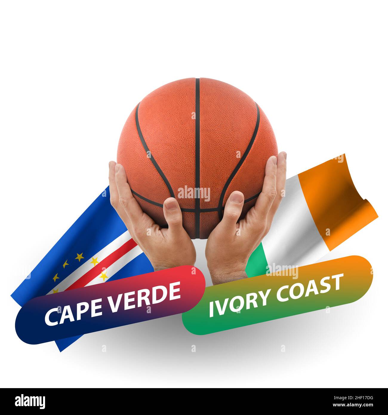 Basketball competition match, national teams cape verde vs ivory coast