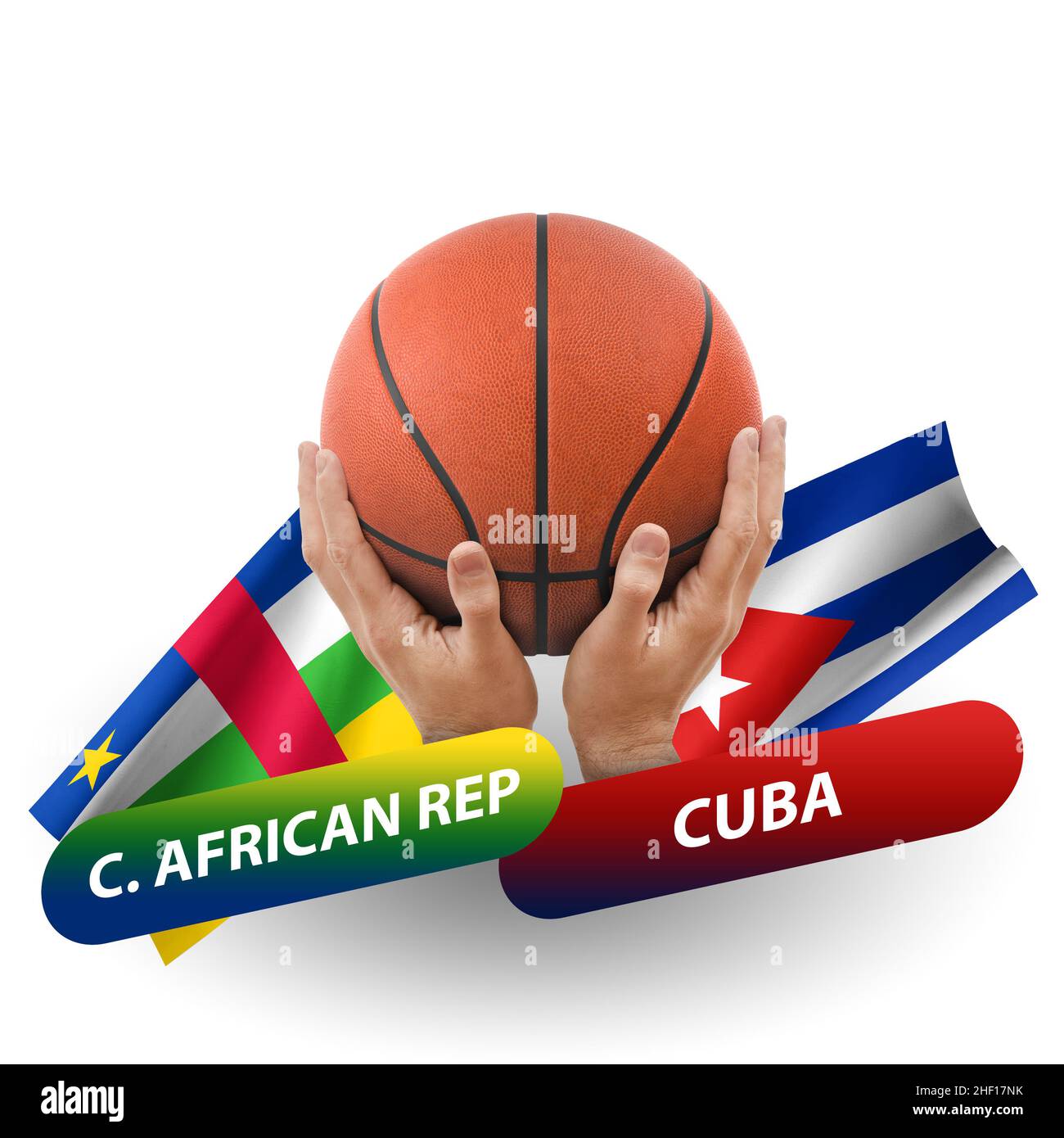 Basketball competition match, national teams central african republic vs cuba Stock Photo