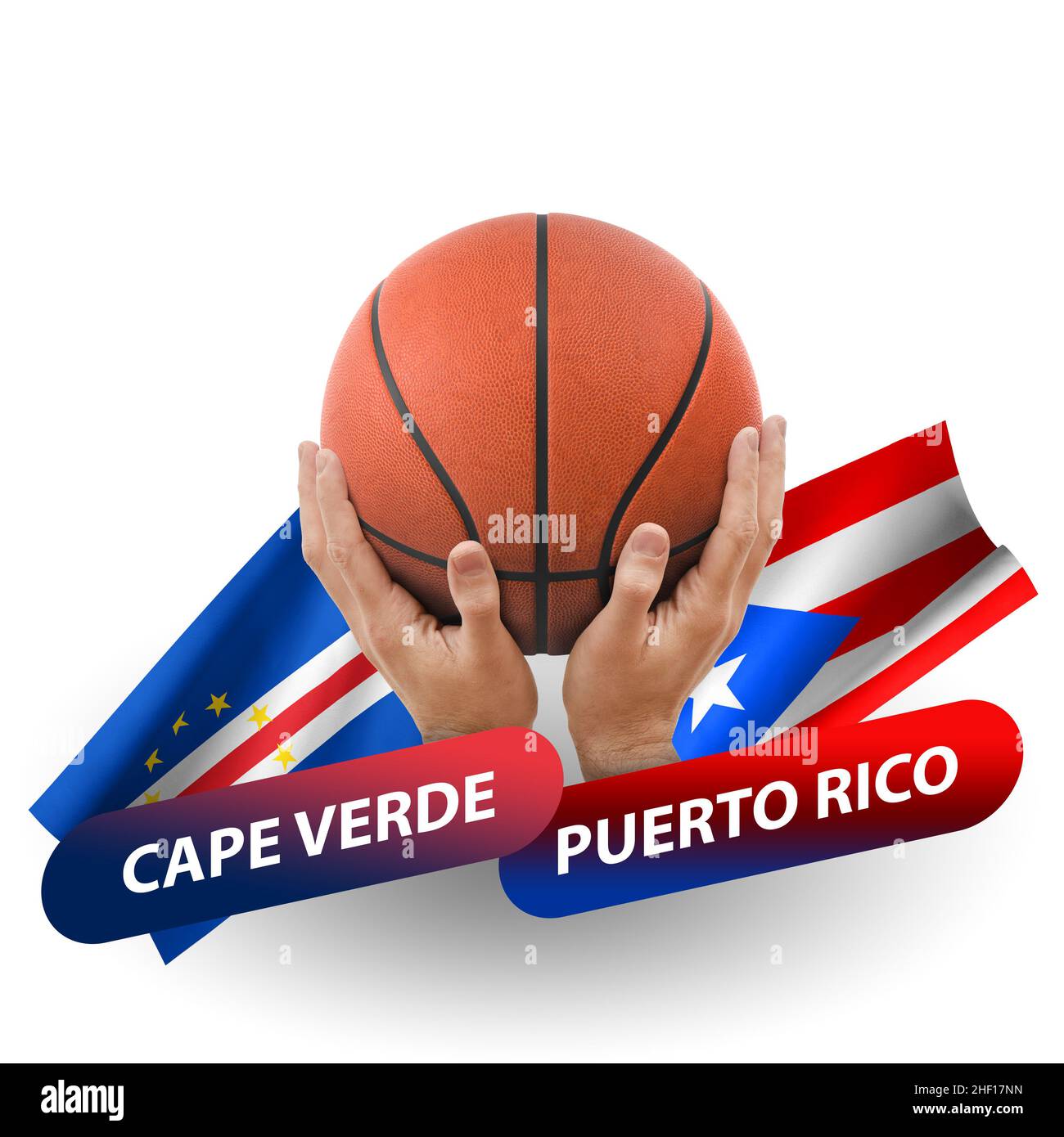 Basketball competition match, national teams cape verde vs puerto rico