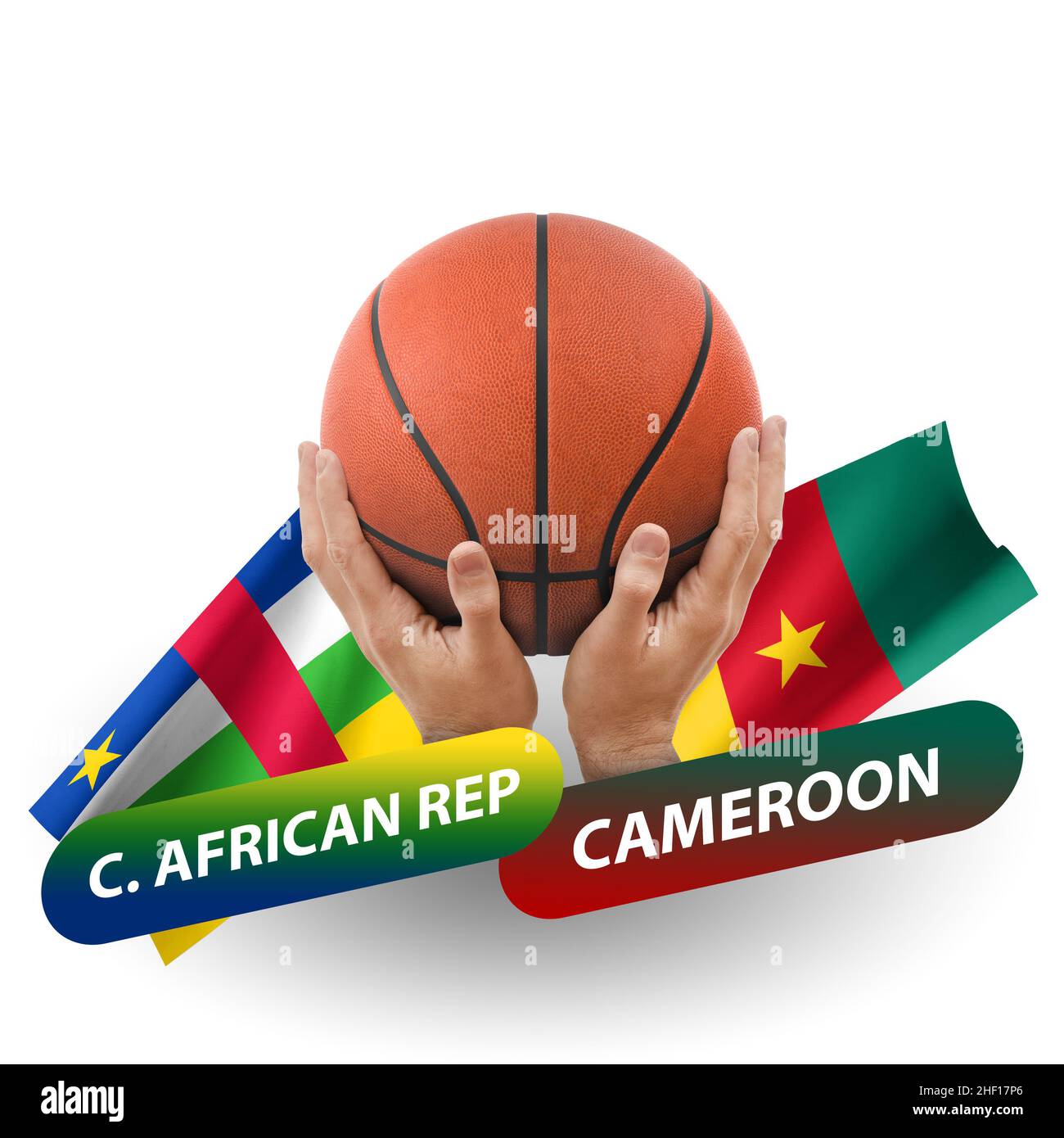 Basketball competition match, national teams central african republic vs cameroon Stock Photo