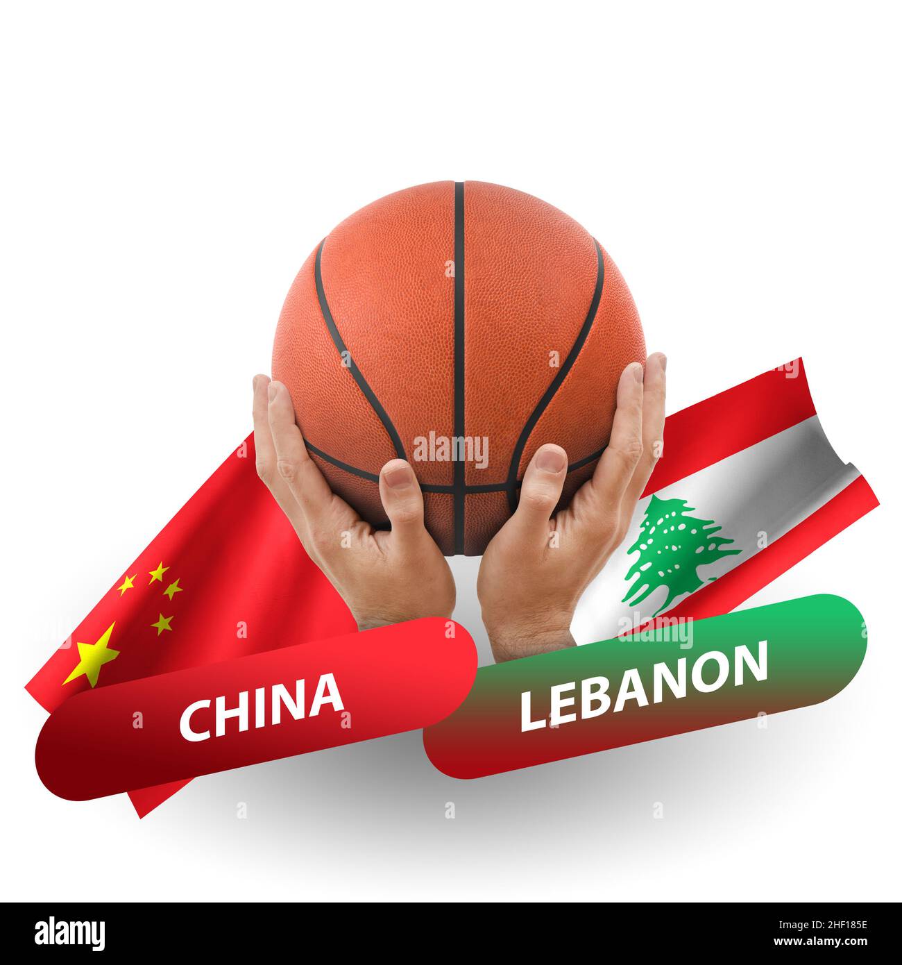 Lebanon vs China national basketball teams basket ball match competition  cup concept image Stock Photo - Alamy