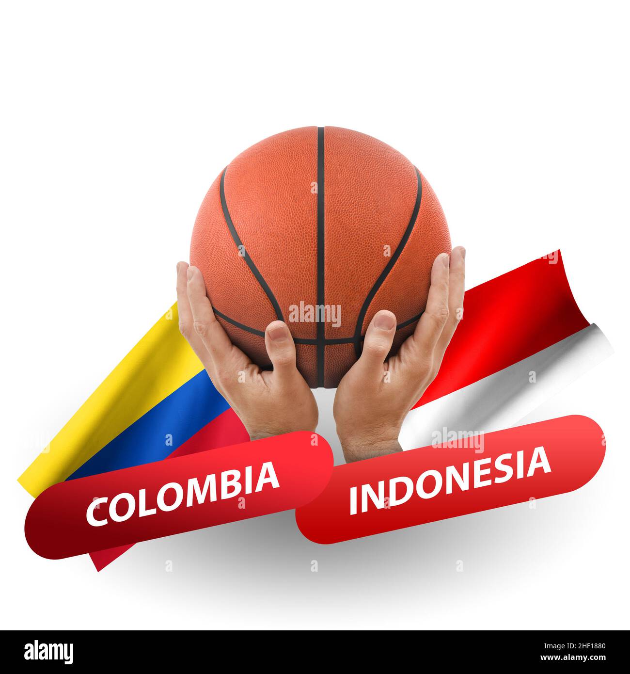 Basketball competition match, national teams colombia vs indonesia
