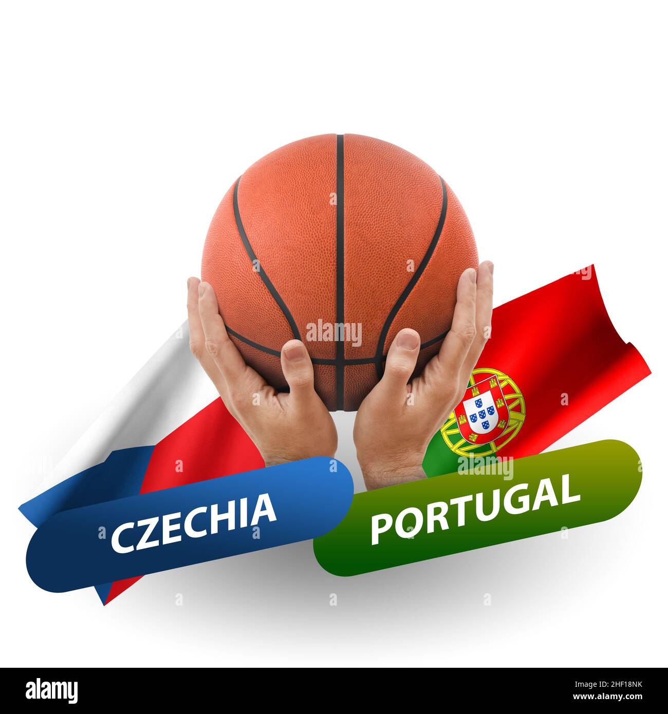 Basketball competition match, national teams czechia vs portugal Stock