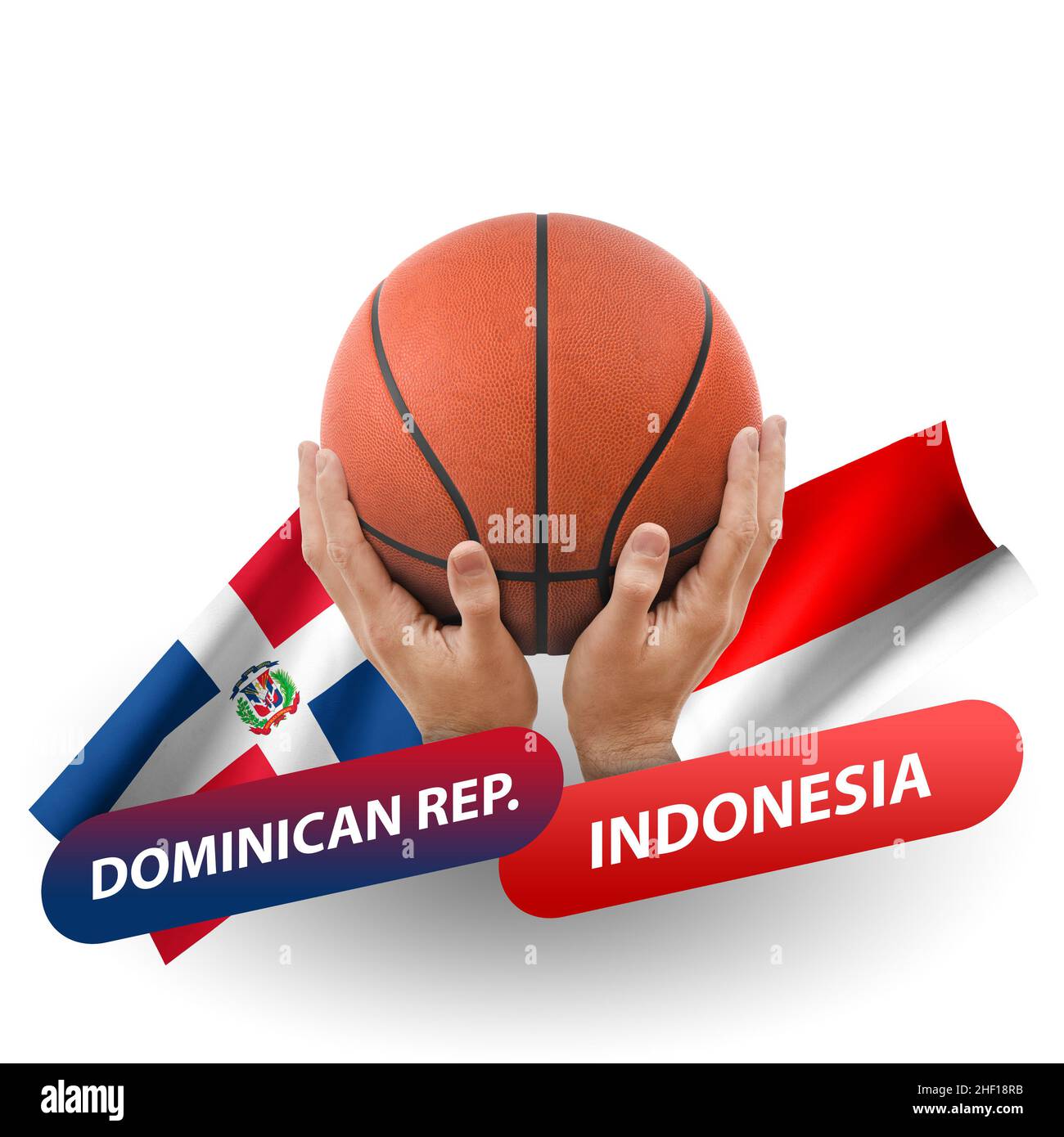 Basketball competition match, national teams dominican republic vs