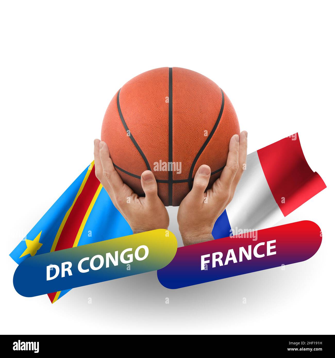 Basketball competition match, national teams dr congo vs france Stock ...
