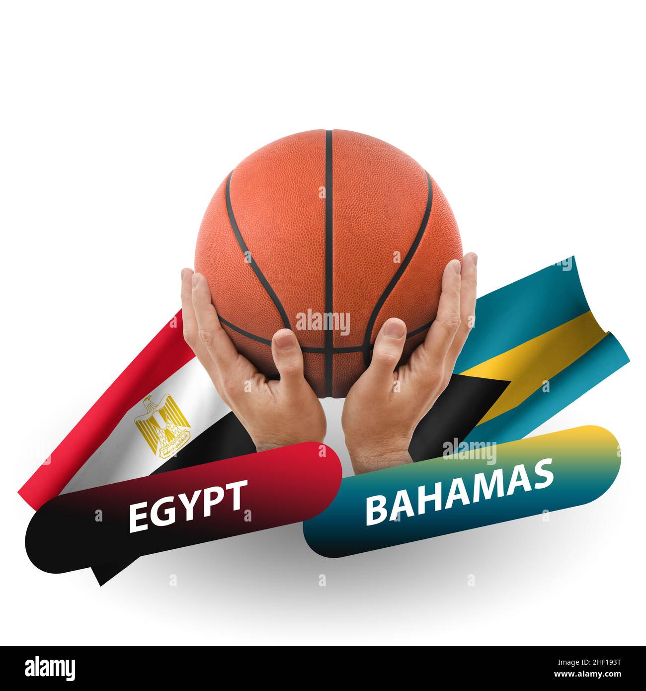 Basketball competition match, national teams egypt vs bahamas Stock