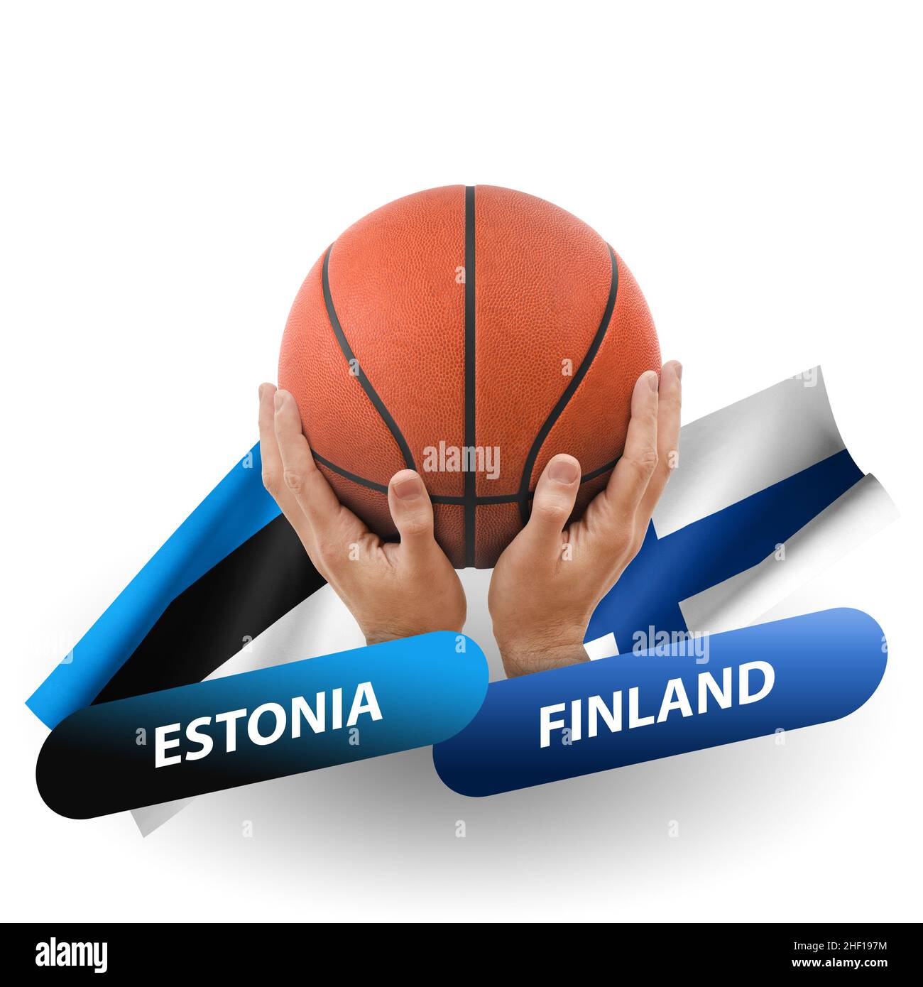 Basketball competition match, national teams estonia vs finland Stock