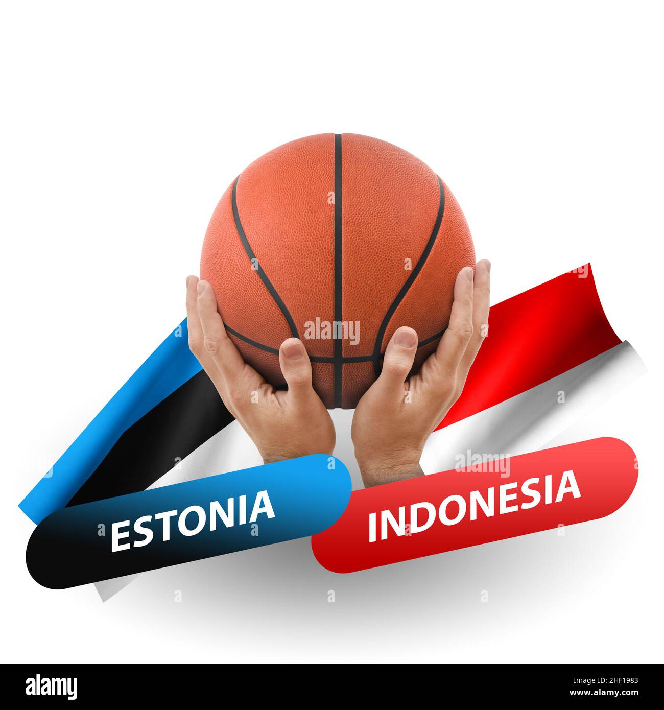 Basketball competition match, national teams estonia vs indonesia Stock