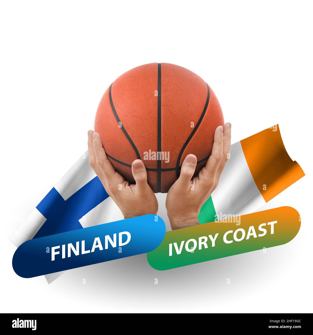 Basketball competition match, national teams finland vs ivory coast