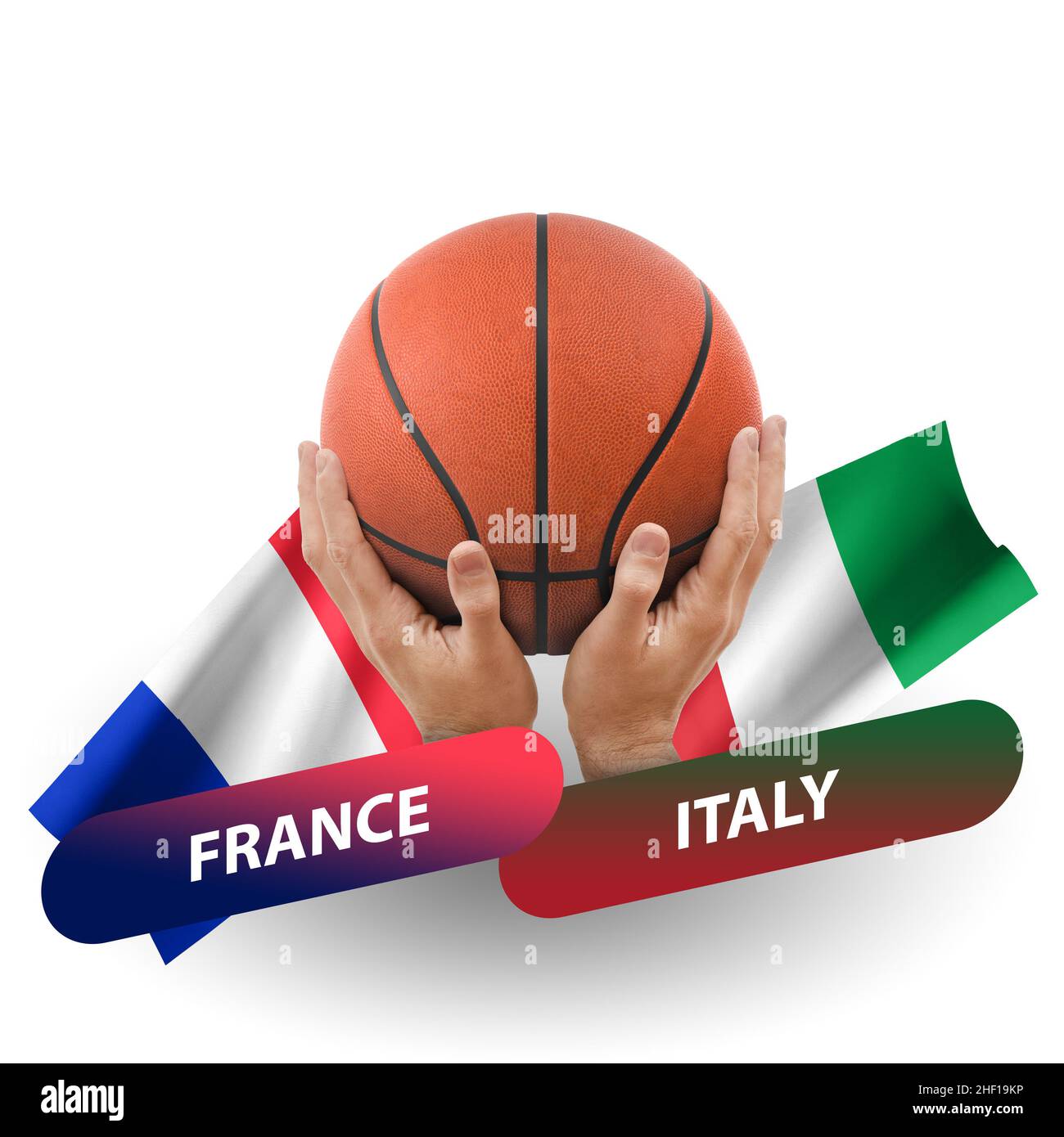 Basketball competition match, national teams france vs italy Stock