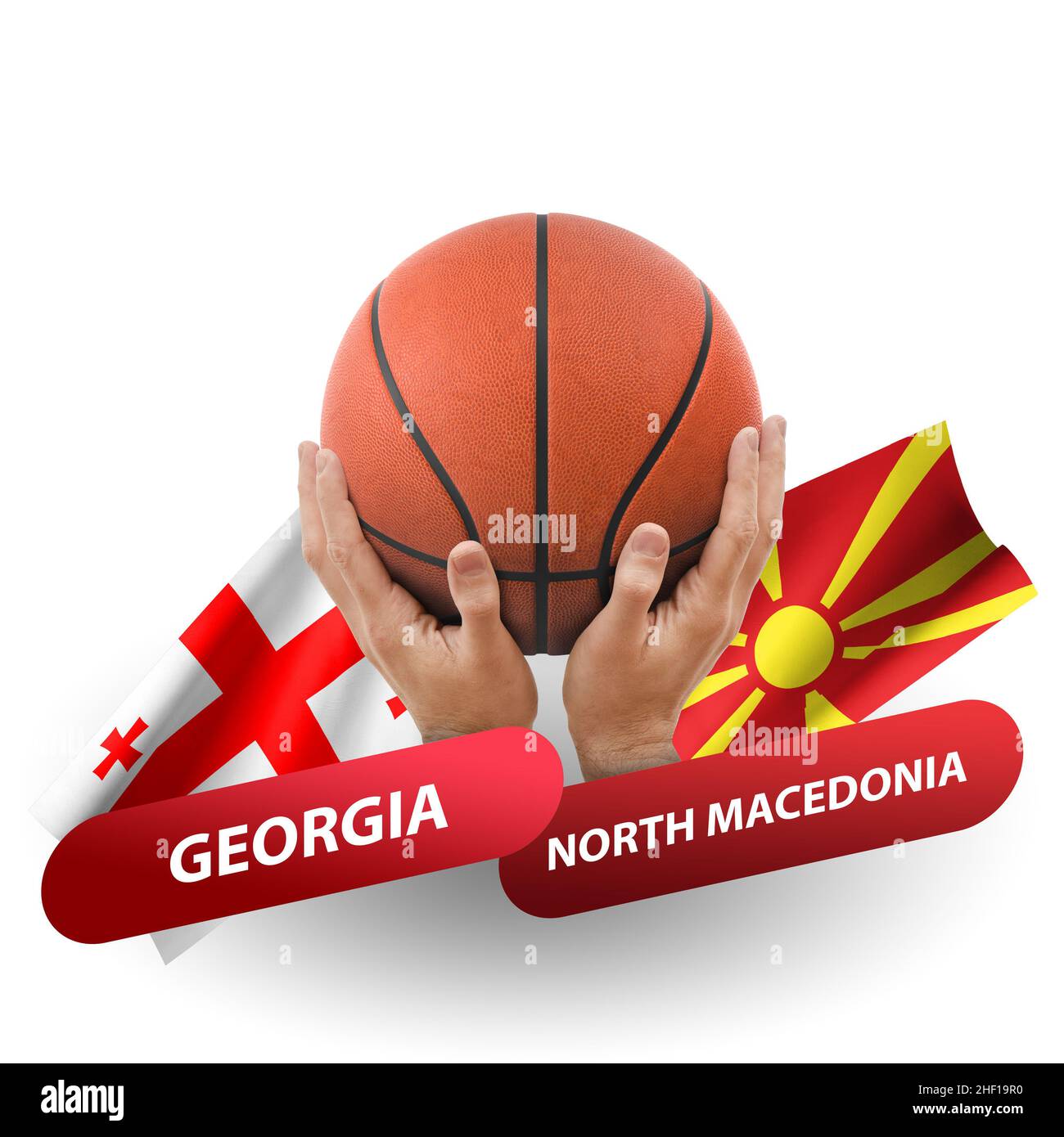 Basketball competition match, national teams vs north macedonia