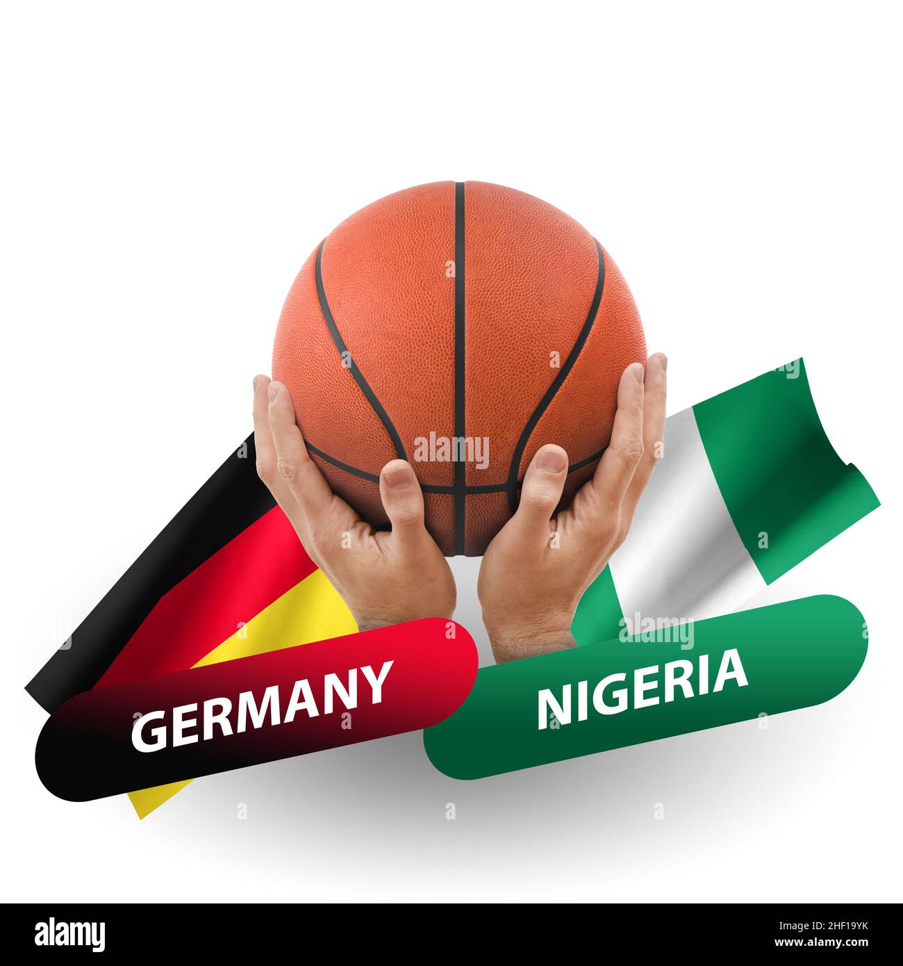 Basketball competition match, national teams germany vs nigeria Stock