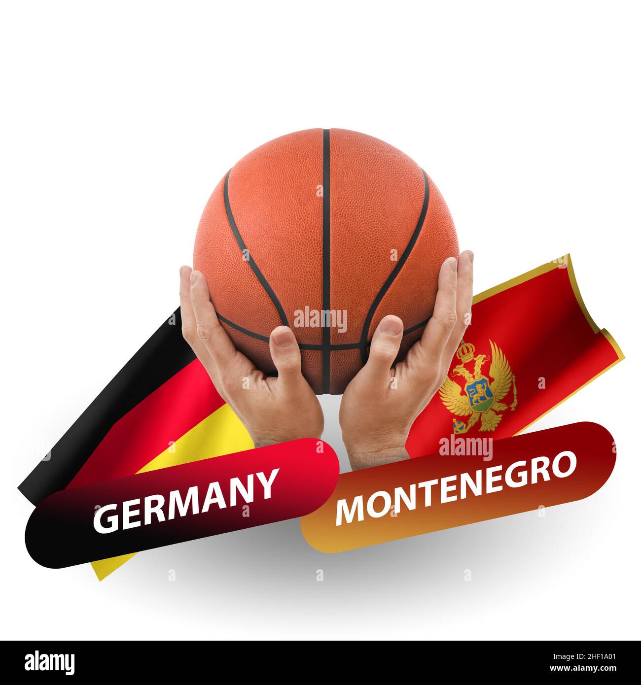 Basketball competition match, national teams germany vs montenegro