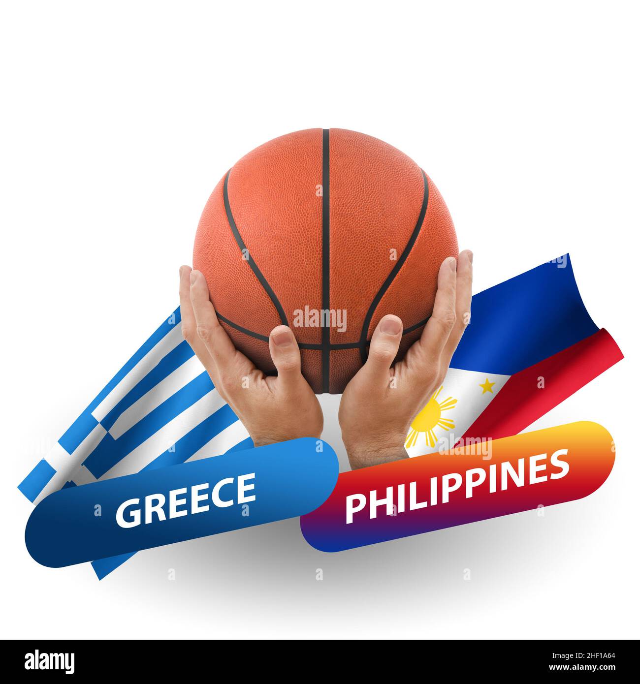 Basketball competition match, national teams greece vs philippines