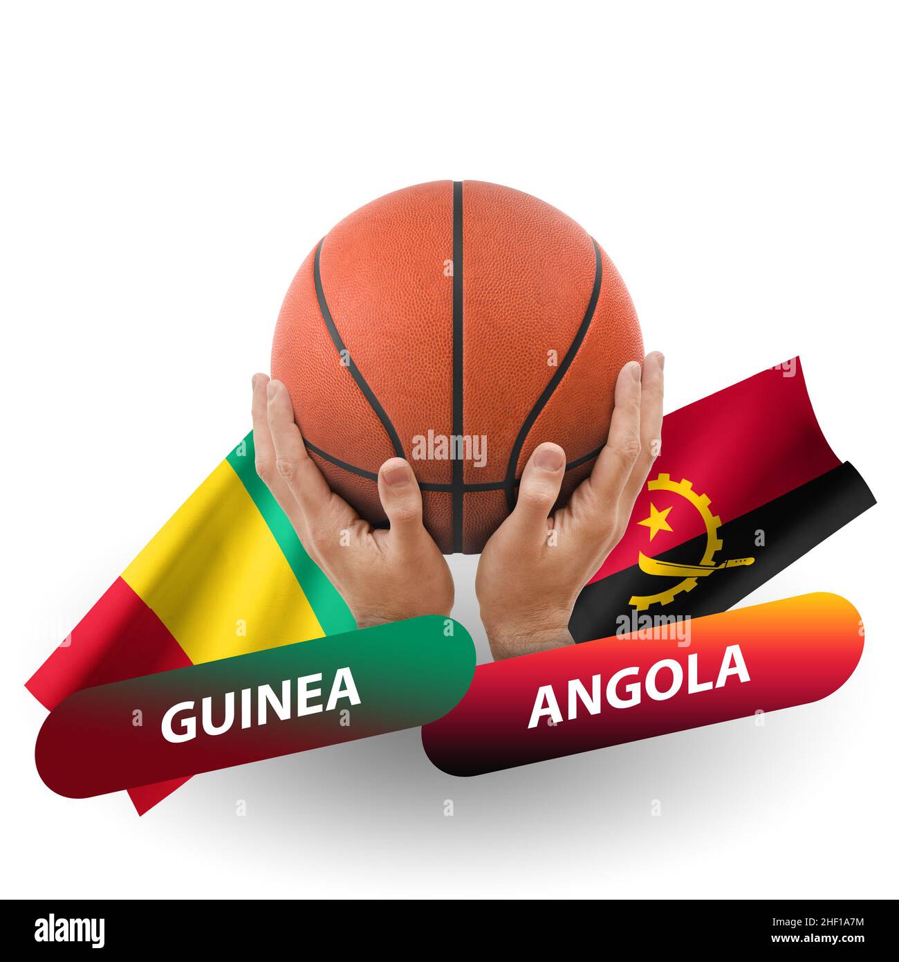 Basketball competition match, national teams guinea vs angola Stock