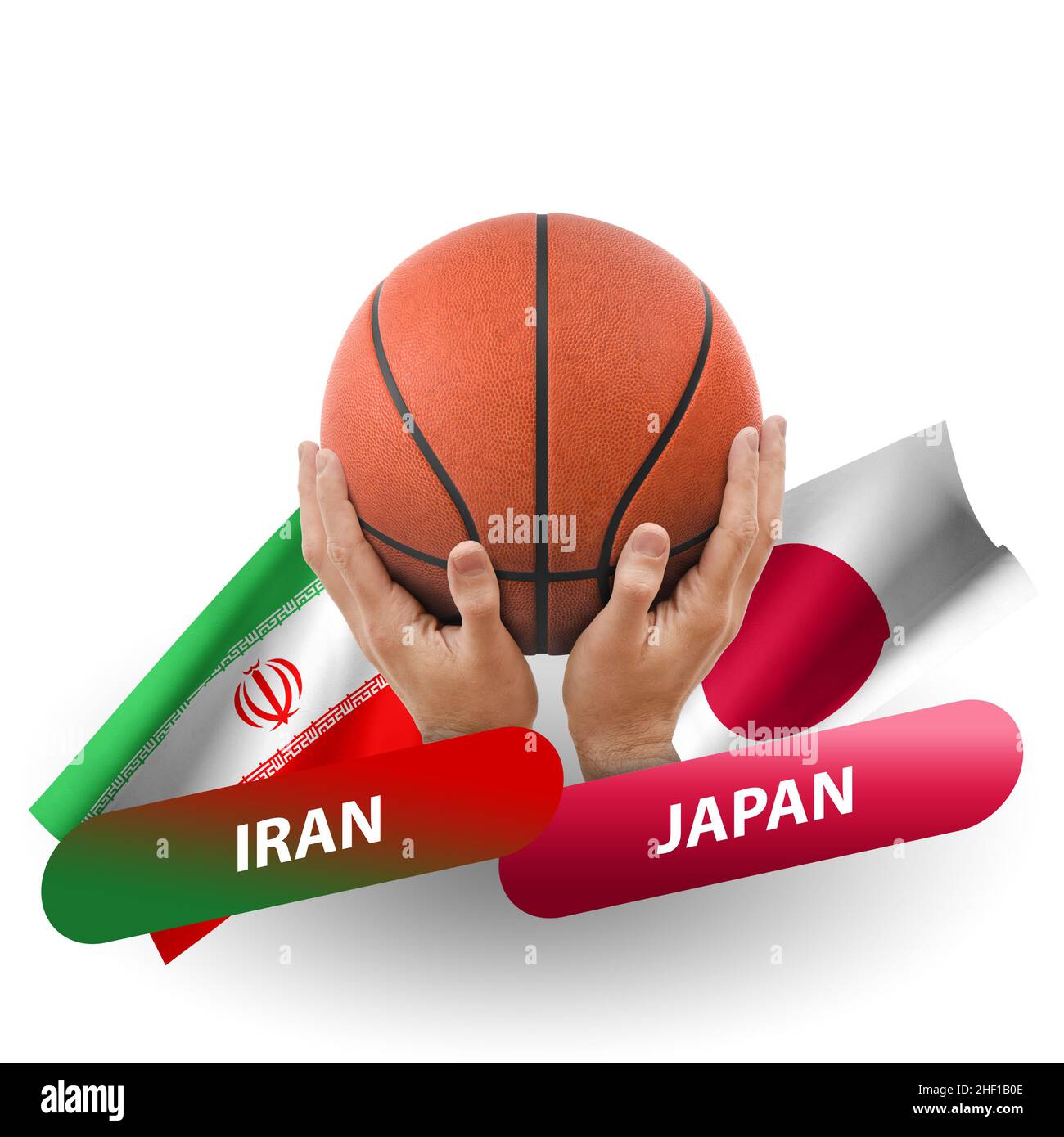 Basketball competition match, national teams iran vs japan Stock Photo
