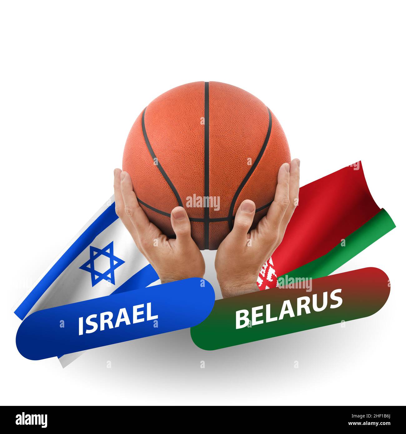 Basketball competition match, national teams israel vs belarus Stock