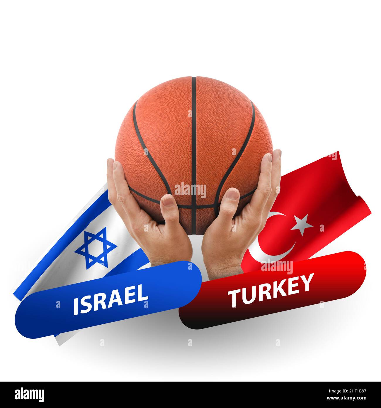 Basketball competition match, national teams israel vs turkey Stock Photo
