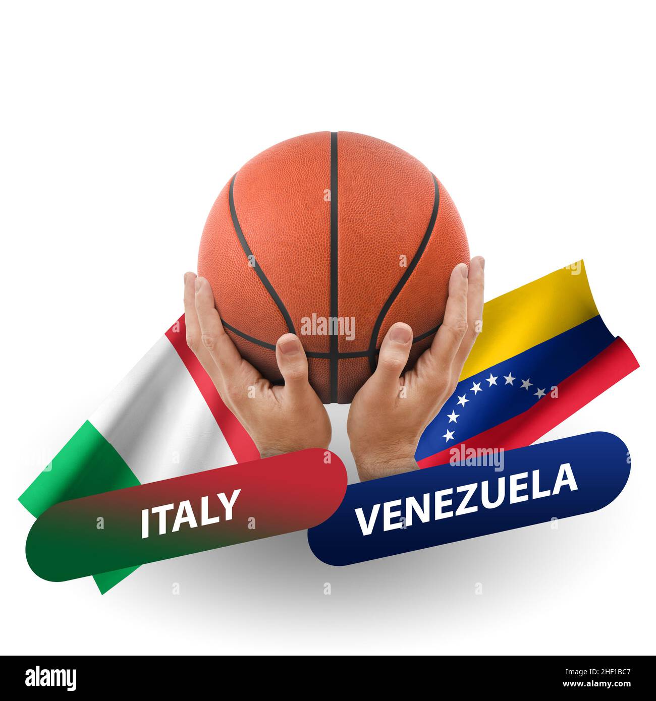 Basketball competition match, national teams italy vs venezuela Stock