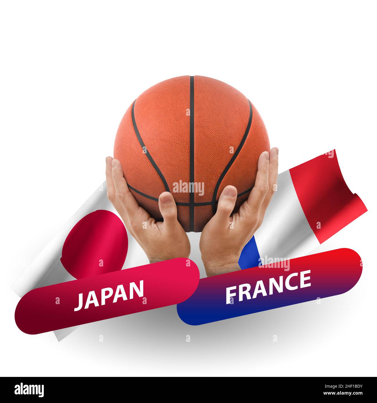 Basketball competition match, national teams japan vs france Stock