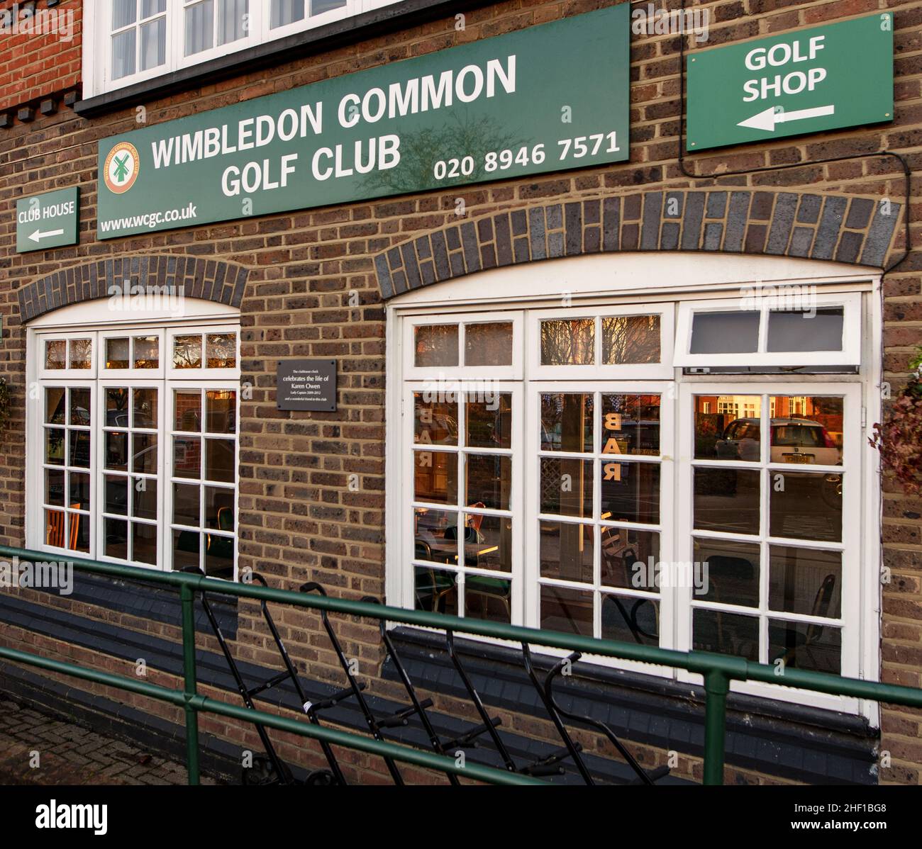 Wimbledon Common, London, UK; the clubhouse of Wimbledon Common Golf