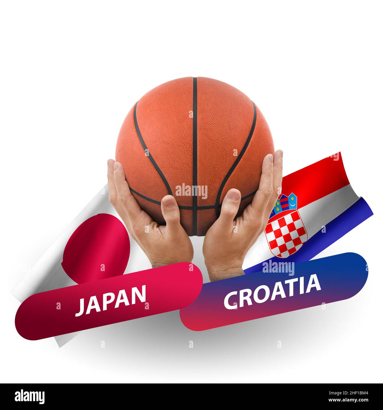 Basketball competition match, national teams japan vs croatia Stock Photo